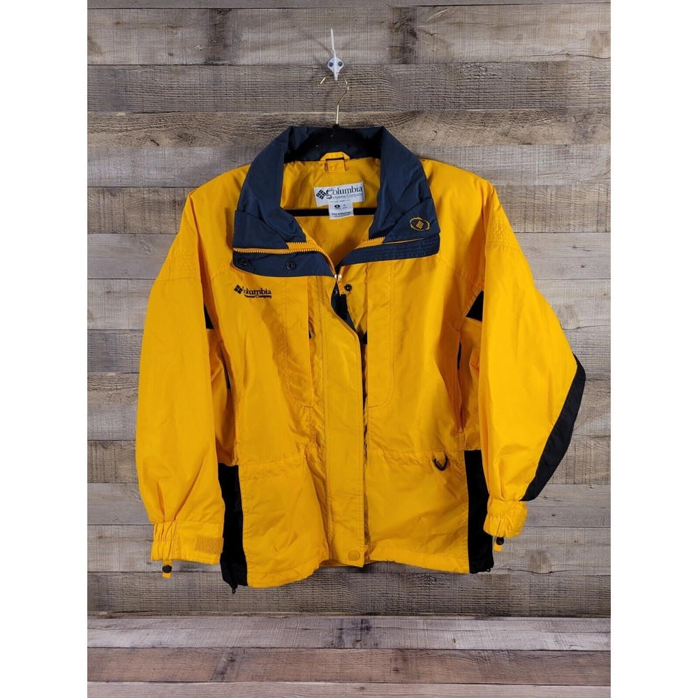 Columbia Jacket Womens SM Yellow Rain Windbreaker Long Sleeve Liberty Ridge